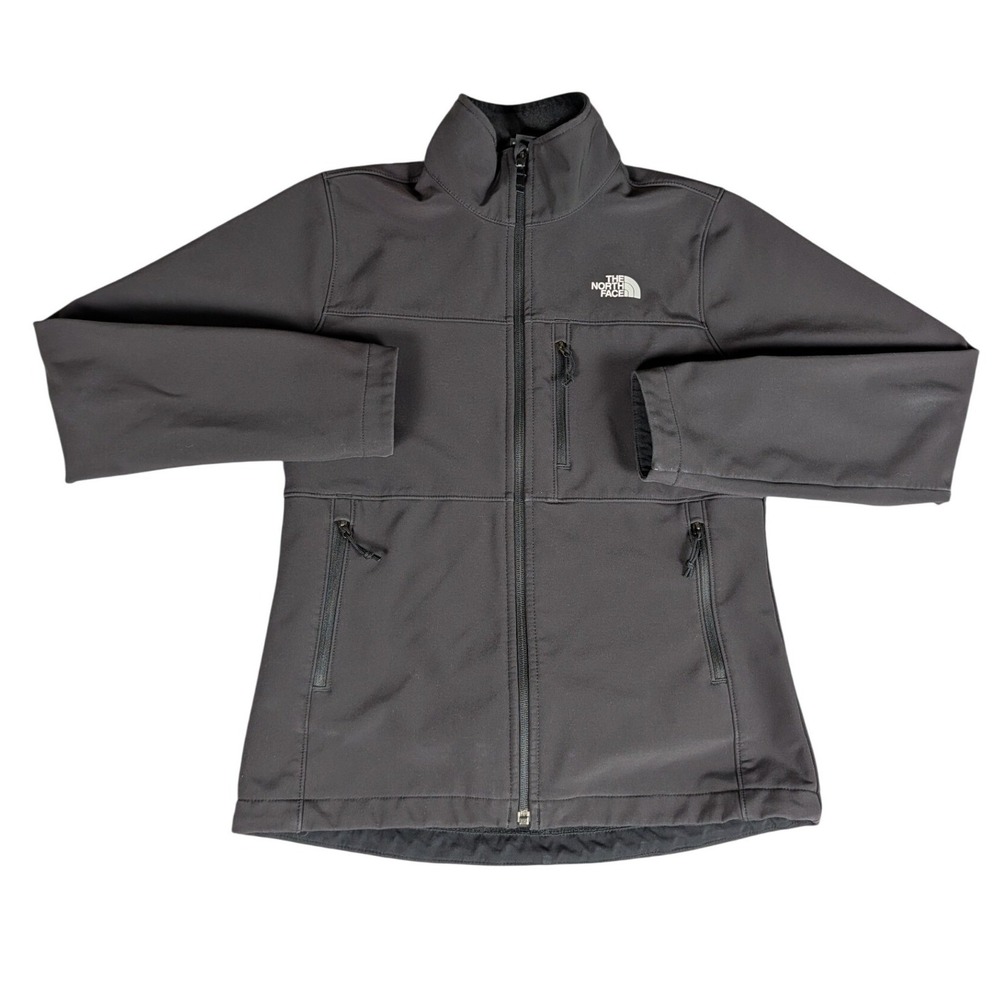 The North Face Softshell Jacket Womens Small Gray Windwall Full Zip Good